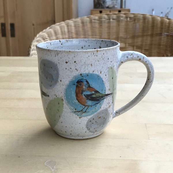 Kaffeebecher Teetasse mit Buchfink,Amsel,Stieglitz-getöpfert