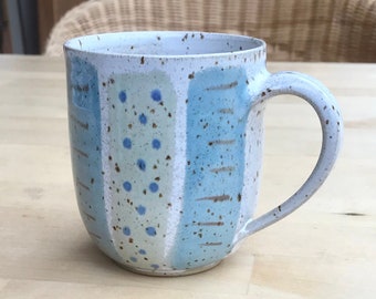 Ceramic mug, jumbo mug - approx. 0.5 l, turquoise blue/green, pottery, handmade