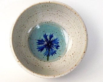 small cornflower bowl, made of pottery