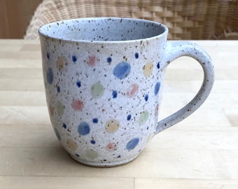 Ceramic mug, confetti, coffee mug, tea cup, pottery, handmade