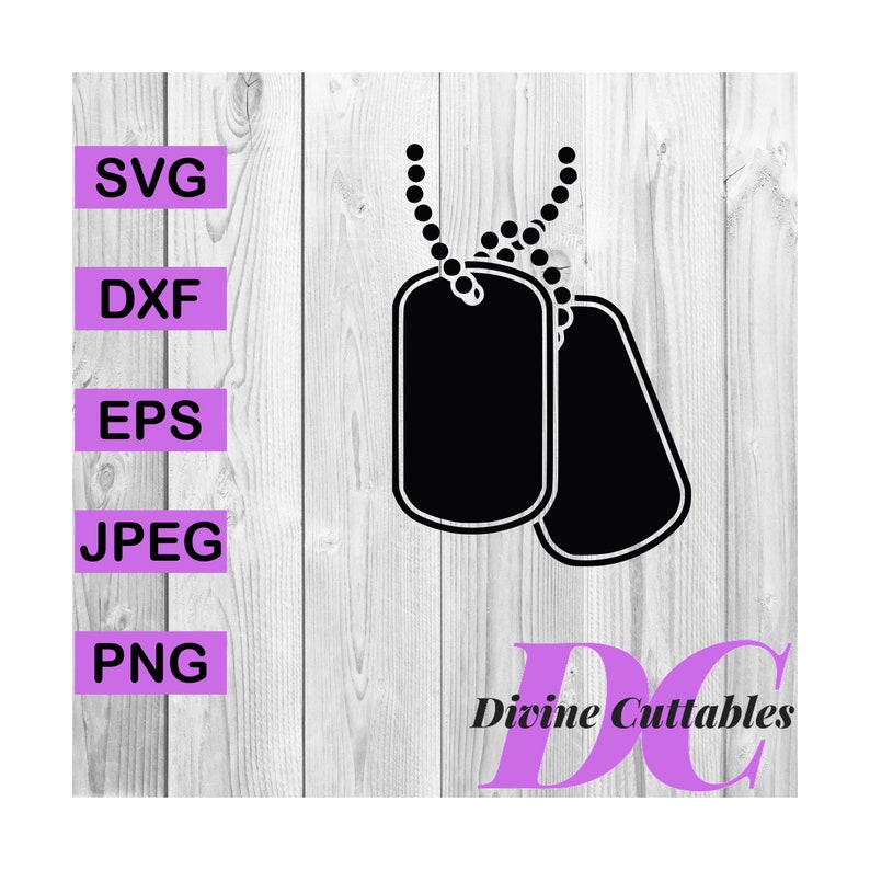 Buy 3 Get 1 Free Military Dog Tag Id Tags Silhouette Clipart Etsy