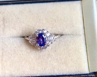 Tanzanite Ring 925 sterling silver Size K 1/2 US 5.5  Superb Colour