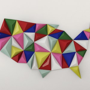 Papercraft USA, Papercraft Map, Carte du monde, USA papercraft