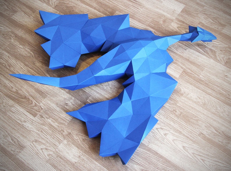 Dragon Papercraft, GOT papercraft, Gifts for Kids, Gifts for Children, Mythical Creature, Dragon, Low Poly image 1
