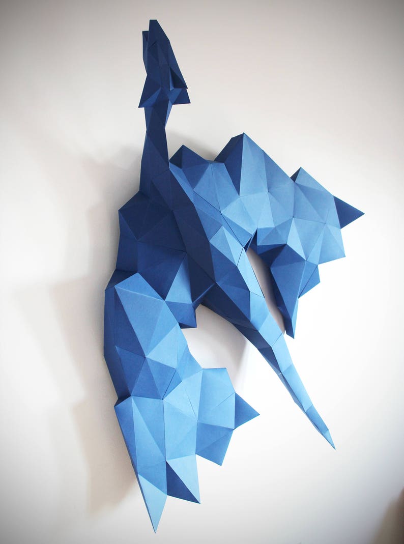 Dragon Papercraft, GOT papercraft, Gifts for Kids, Gifts for Children, Mythical Creature, Dragon, Low Poly image 2