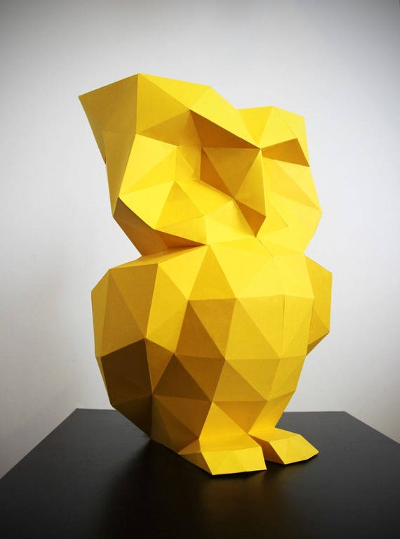 Eule Papercraft 3d Papercraft Harry Potter Eule Low Poly Eule