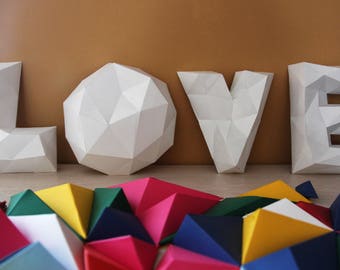Love papercraft, DIY gift, Papercraft gift, Papercraft font