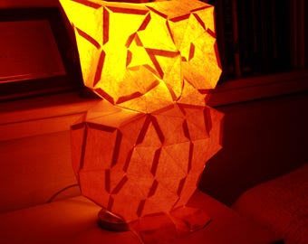 Owl Table Lamp Papercraft, PDF template and instructions, Beside lamp, Table Lamp, Kids bedroom, Modern Table Lamp, Unique Lamp, Halloween