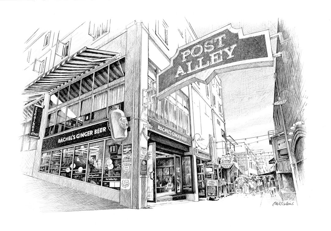 Favourite Pub Pen and Ink Illustration. Sketch Art. Pen and Ink Drawing ...