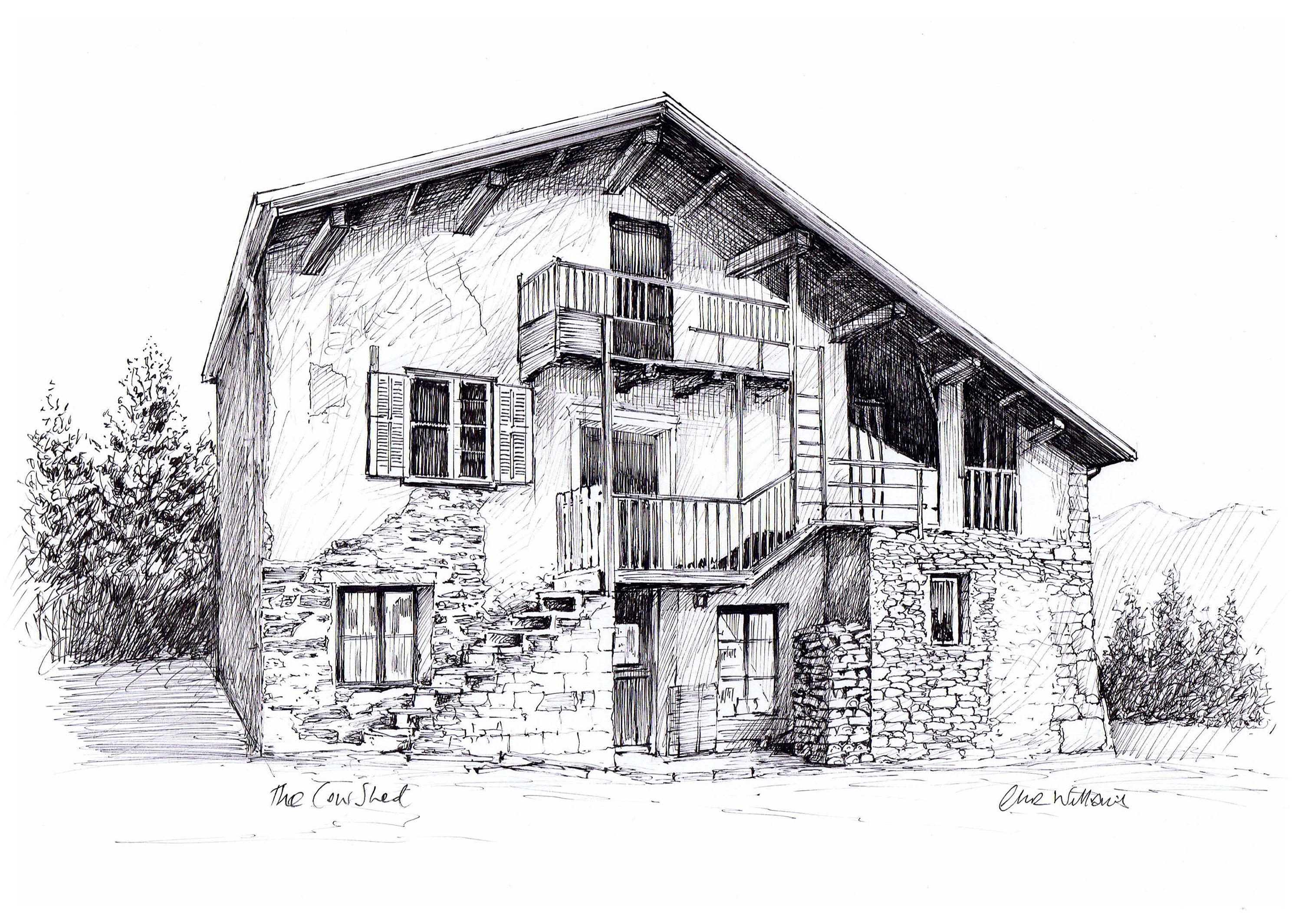 Sketch Drawing. Favourite Place Drawing Holiday Drawing. Pen and Ink ...