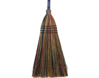 Best straw broom, eco friendly and sustainable House Broom made to last Kitchen cottagecore sweeper Rainbow colors useful housewarming gift