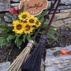 Purple Witch Besom Broom Amethyst Lavender Lightning Besom Halloween Decor Witch's Broom Witches costume accessory wizard broom