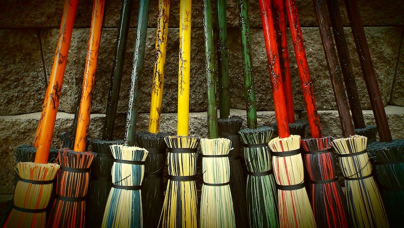 Witch Broom Halloween Decor Modern Witch Kitchen Besom Broom Etsy