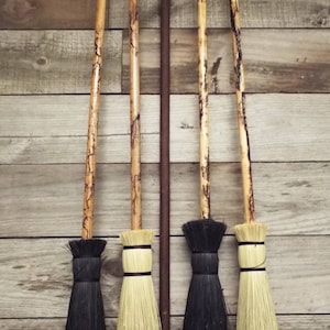 Real handmade Witches Besom with fractal art broomstick, Halloween witchy Decor for Modern Kitchen witch, Best Broom for wiccan pagan, LARP