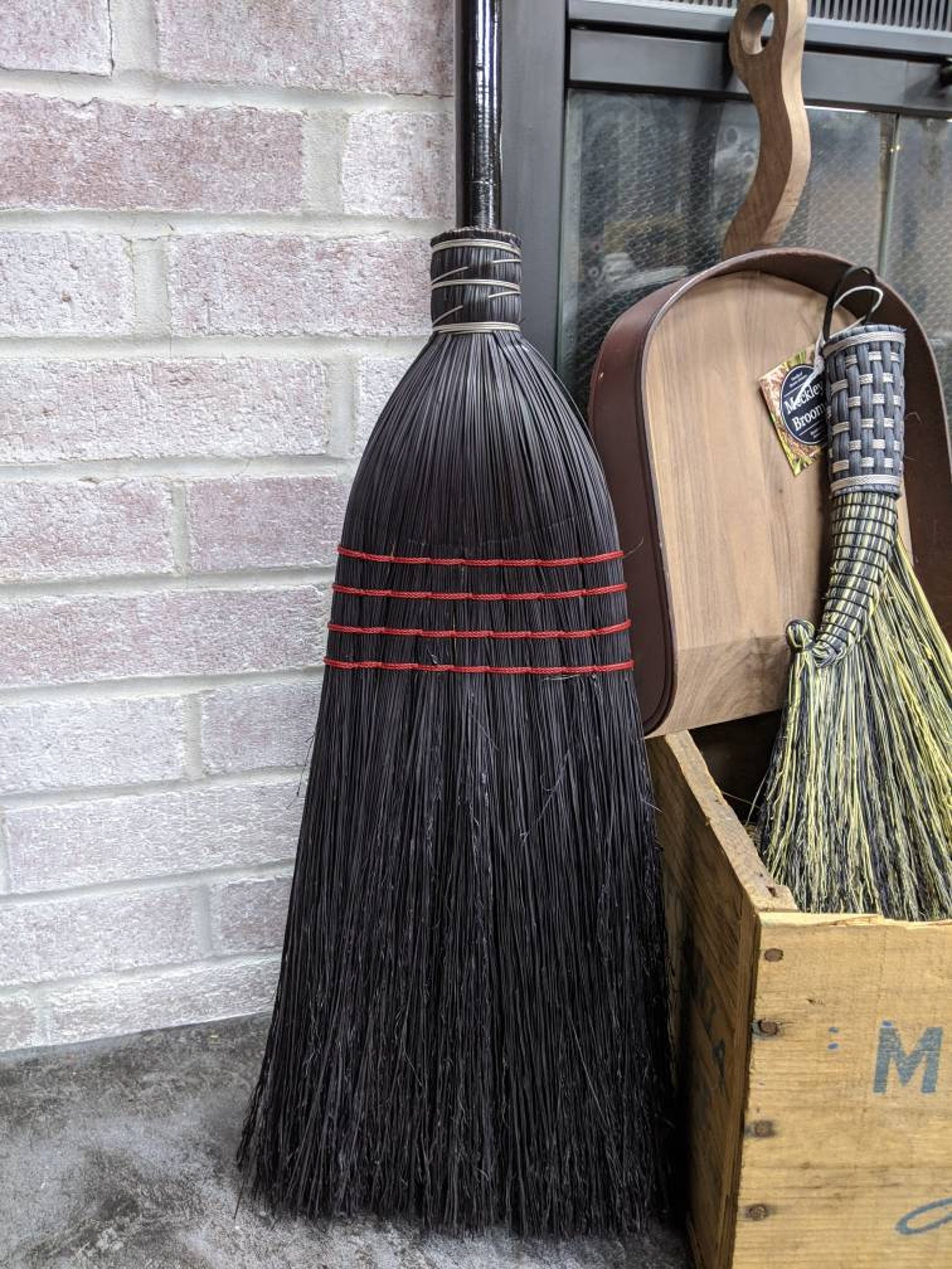 Black House Broom, Black Corn Broom, Meckley Brooms, Handmade & Hand