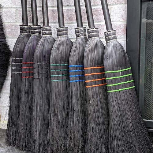 Meckleys Brilliant Brooms Pick Your Color Handmade Corn Broom Etsy