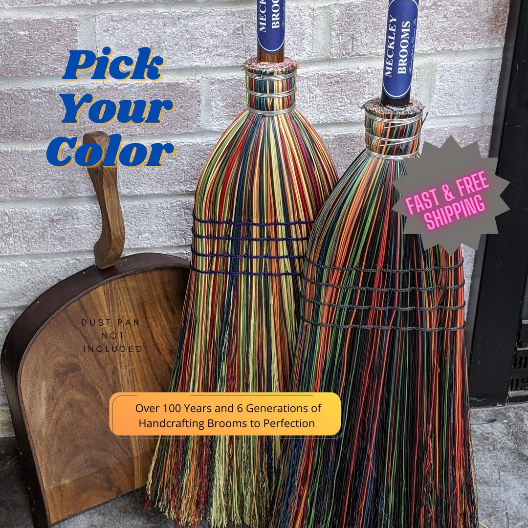 Rainbow Broom, Classic or Modern Folkart Sweeper, Old Fashion Heirloom