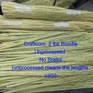 Bulk Natural Craftcorn, 2 lbs unprocessed lengths 20&quot;-34&quot; No Stalks, Perfect for crafting own broom, Often called craft corn, broom straw
