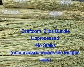 Bulk Natural Craftcorn, 2 lbs unprocessed lengths 20&quot;-34&quot; No Stalks, Perfect for crafting own broom, Often called craft corn, broom straw