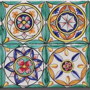 Decorative Tiles for Kitchens, Bathrooms and Outdoor - Colorful Backsplash - Ceramic Tiles - Tile Set - Hand Paint Tiles -  Made in Italy