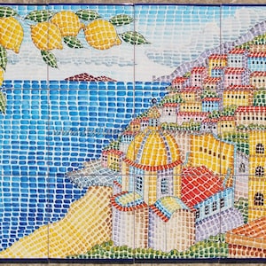Tile mural hand painted mosaic, Create a modern kitchen backsplash with top kitchen.