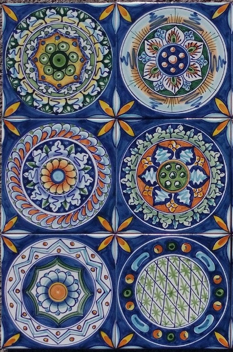 Italian Decor Set of 6 Tiles Wall Art Outdoor Wall Art Tile Etsy