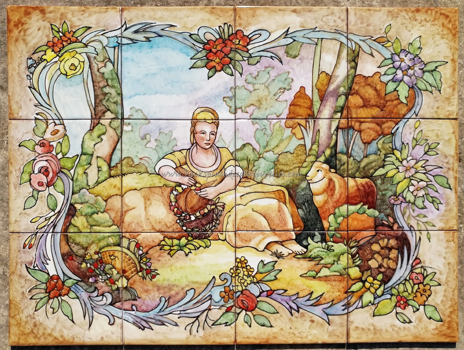 Tile Murals Garden Wall Art Path Decorative Tile Mural Ceramic Etsy