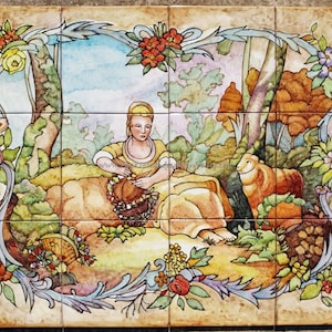 Tile murals Garden wall art Path Decorative Tile Mural Ceramic Back Splash Custom Design Tile Murals and Backsplashes