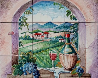 Landscape Tile Country Window and Tuscan Wine Backsplash Ideas