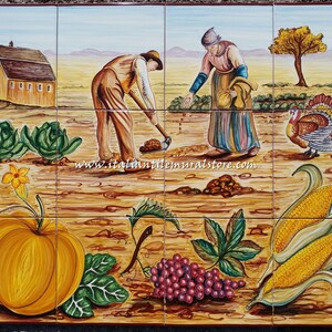 Country decorative tile mural art backsplash. Home Decorating Tuscan Tile Mural and Backsplashes compliment any Tuscan decor in your home