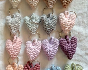 Heart keychain in pastel colors