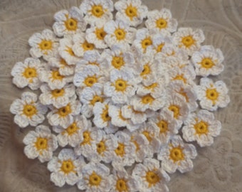 10 crochet appliqué flowers