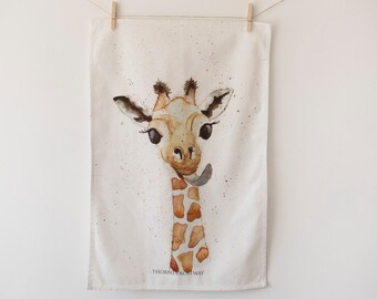 Giraffe Teatowel, Baby Giraffe Teatowel, Cotton Teatowel