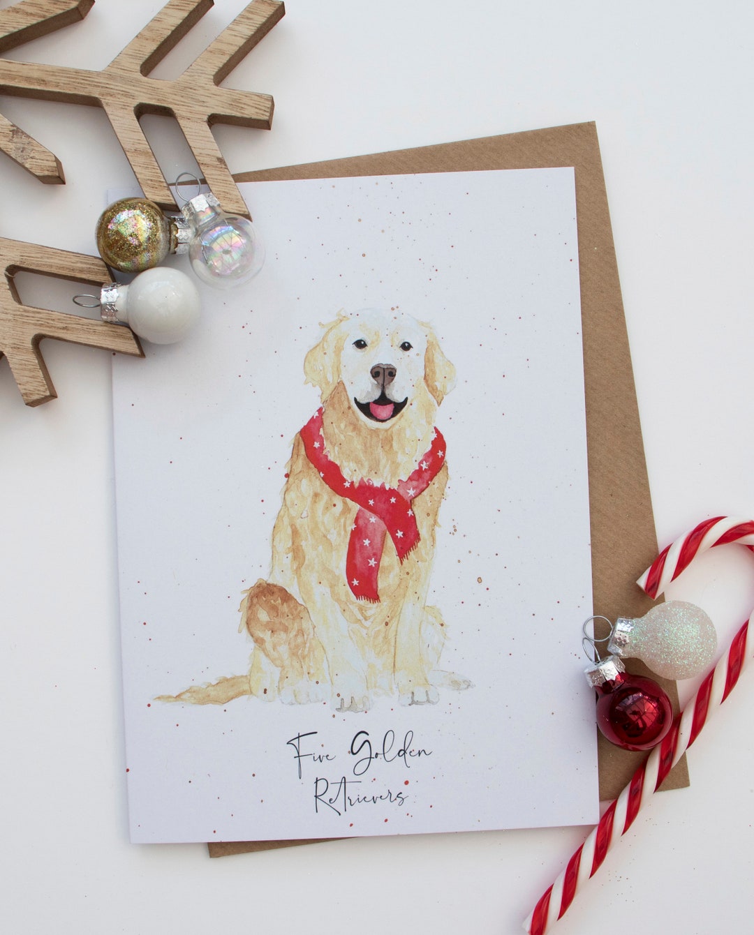 Dog Christmas Card Golden Retriever Card the 12 Dogs of - Etsy