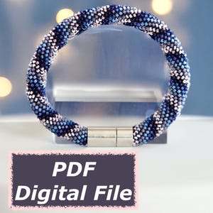 PDF Bead Crochet pattern for a bracelet, Seed Beads crochet pattern, Modern Geometry DIY Pattern, Handmade necklace, Beading Pattern