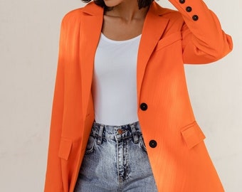 orange blazer jacket