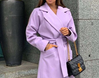 mauve wool coat