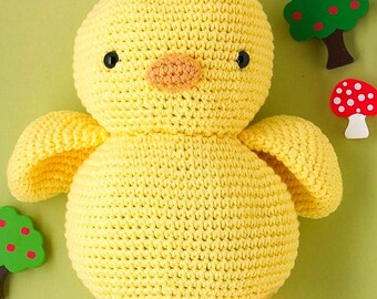 Wzór na pluszowego kurczaka szydełkowego | Wielkanocny kurczak amigurumi | Cyfrowy wzór PDF dla początkujących