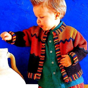 Charming Boy's Cardigan Knitting Pattern: Easy-to-Knit Design with Detailed Calculations for Ages 12-18 Months, 2-3 Years, and 4 Years