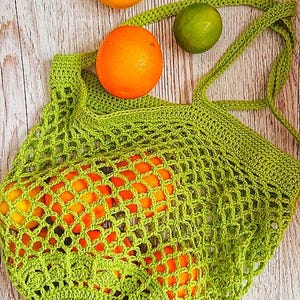 Handgemachte Lime Grün Sommer Häkeltasche - Easy/Fortgeschritten Projekt mit Paintbox Yarns Cotton DK