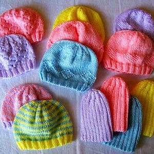 Easy Knitting Pattern for 5 Adorable Baby Hats – PDF Download | Beginner-Friendly