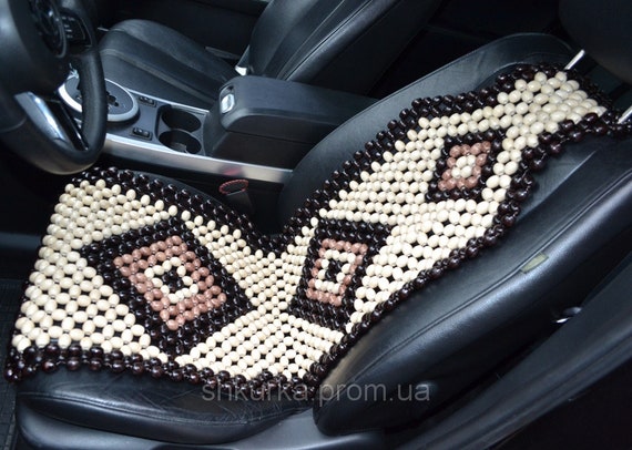 Buy Beaded Seat Covers 1 Pcs Wood Front Seat Cover Car Biege Seat