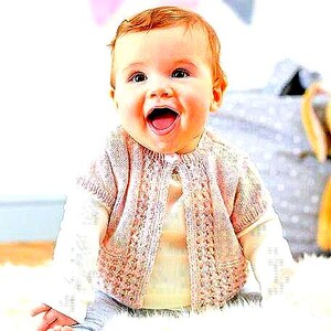 Modèle de tricot pour bébé, Modèle de tricot, Tissu pour bébé, Bébé en tricot, Modèle de tricot pour enfant, Modèle PDF, petit gilet pour fille