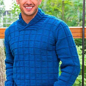 Patron de tricot ~ PDF ~ Patron de tricot facile ~ Pour les débutants ~ Super pull tricoté main - Pull pour homme garçon - Pull col châle