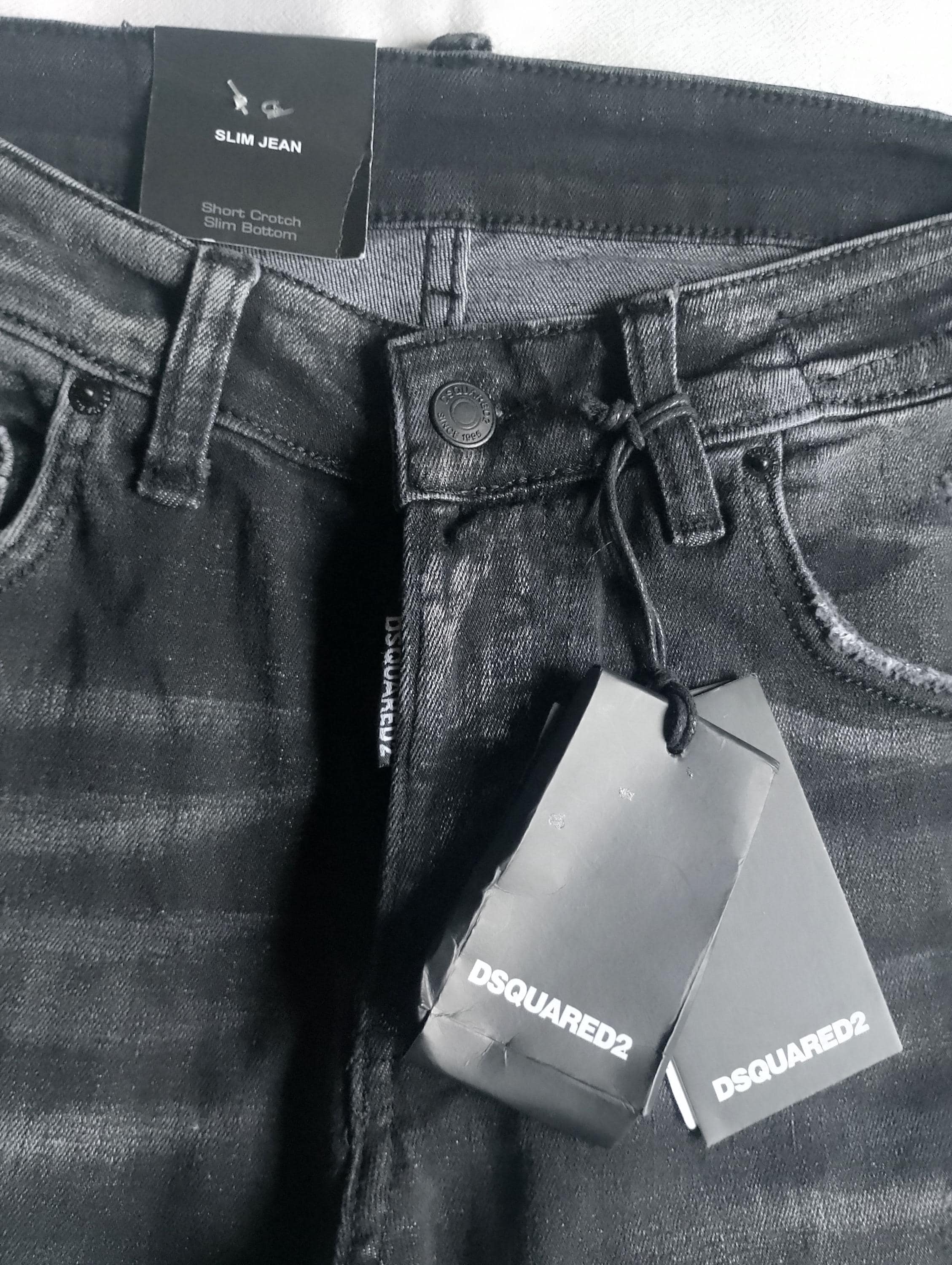 DSQUARED2 Vintage Short Crotch Slim Bottom Fitted Stained Effect