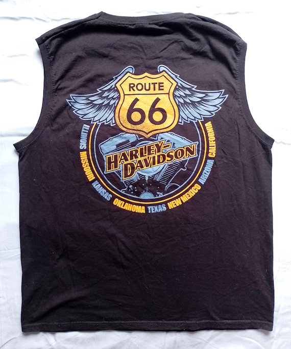 Motos Harley-Davidson t-shirt motard en coton noir sans manches