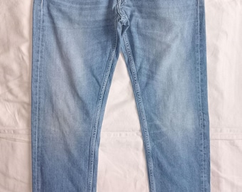 REPLAY New with Tag Superior Standard GROVER Straight Leg Authentic Blue Denim Cotton Jeans, Sizes US 32 & 36