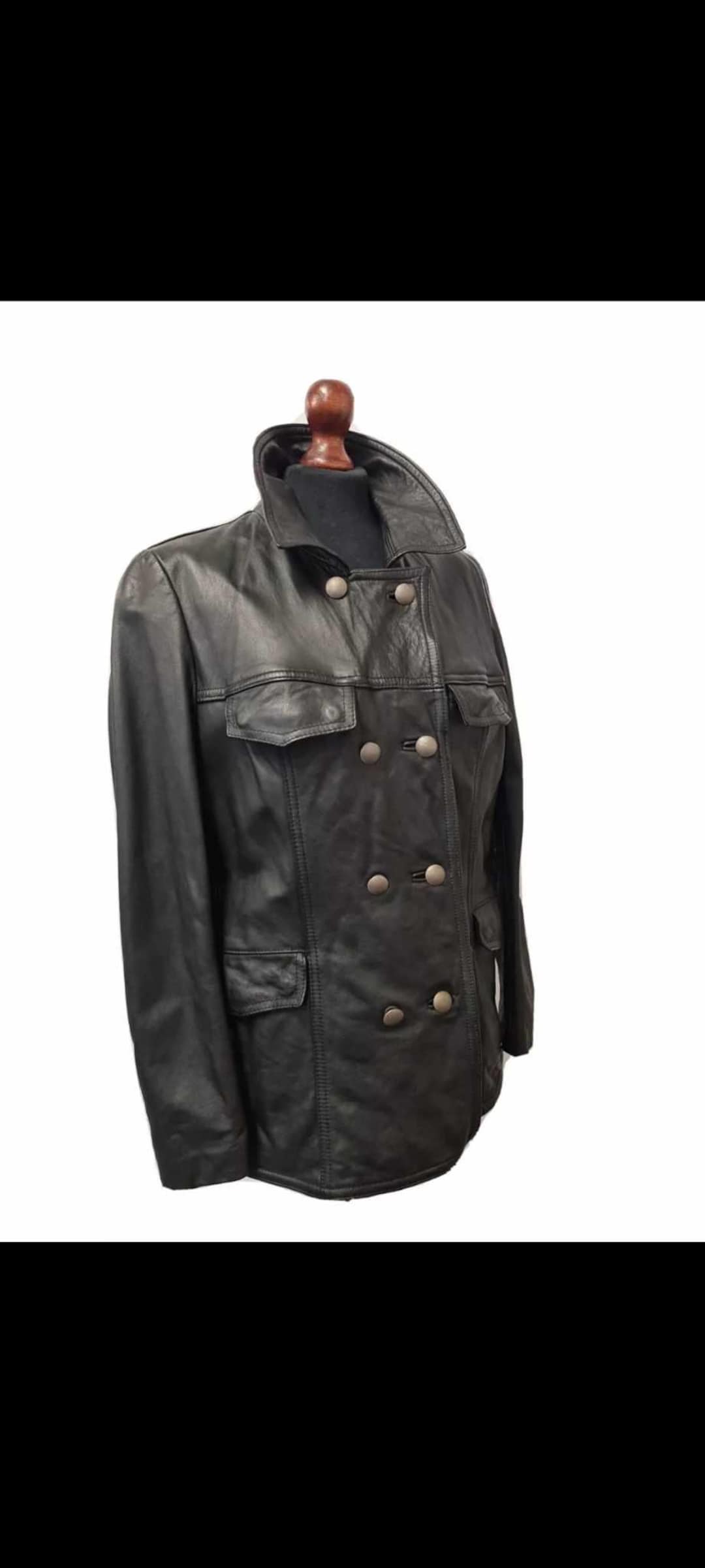 GERMAN MILITARY / Vintage/80s/ドイツ警察/ダブルブレストレザーカーコート/WERNER ROTH KG// WERNER ROTH KG Lederbekleidungsfabrik 80s Lady's Police Officer