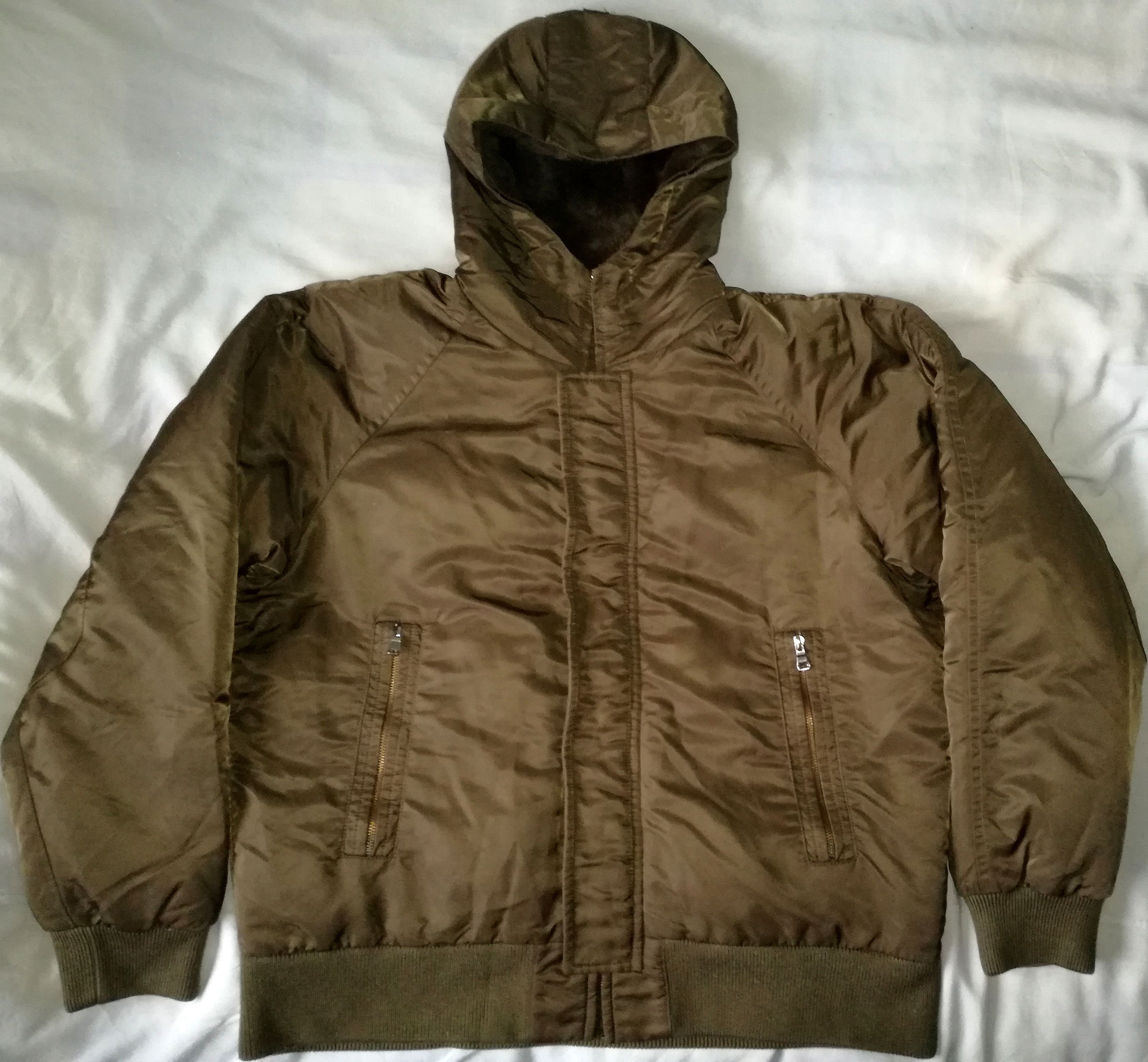 Boss Hugo Boss Hooded Combat Style Army Green Real Down Bomber Jacket, Size 56 / XXL