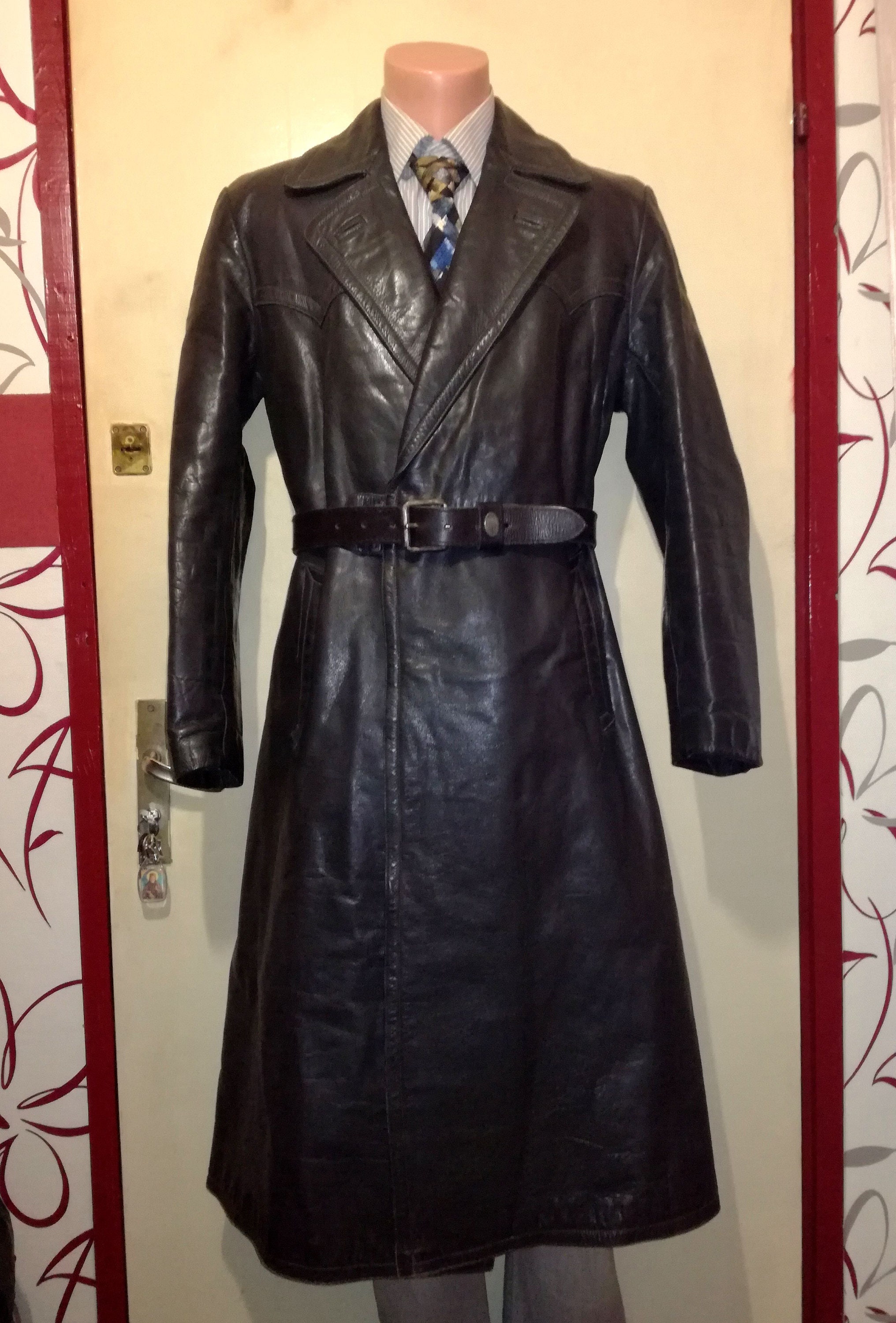 Leather Coat Ledermantel MilitÃ¤r VEB Freiberger Leather Clothing